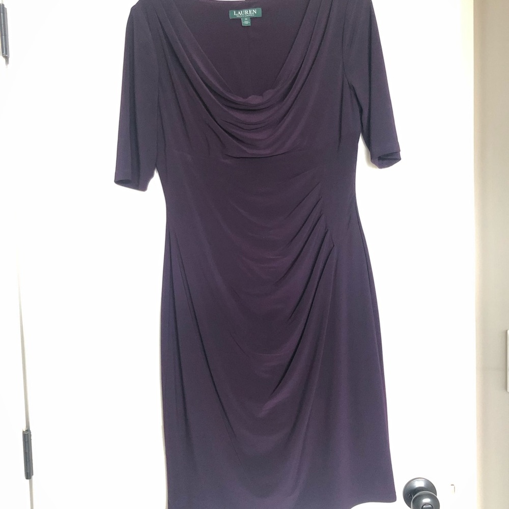 Lauren by Ralph Lauren Purple Gathered Dress
